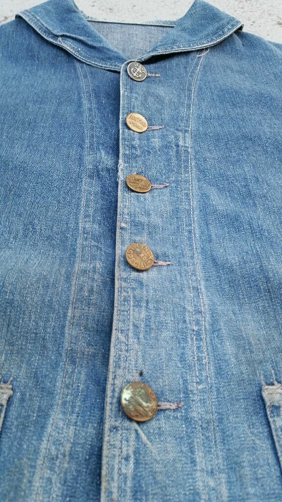 30s U.S NAVY Shawl Collar Denim Coverall : BROOKS Vintage