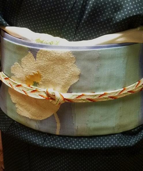 桝蔵さんのポピー帯のお客様・麻のUV加工日傘。_f0181251_1320163.jpg