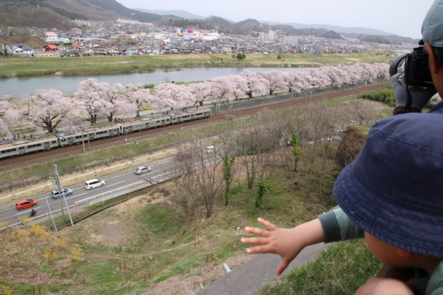 藤田八束の鉄道写真@レトロ列車が走る船岡城址の桜、春爛漫と列車の感動写真_d0181492_17585756.jpg