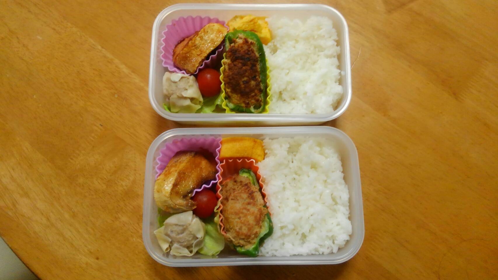 ピーマンの肉詰め弁当。_a0061973_06573184.jpg