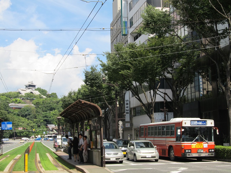 通町筋 熊本市中央区 がんばろう 熊本 ウエスタンビュー 九州の路線バス沿線風景サイト