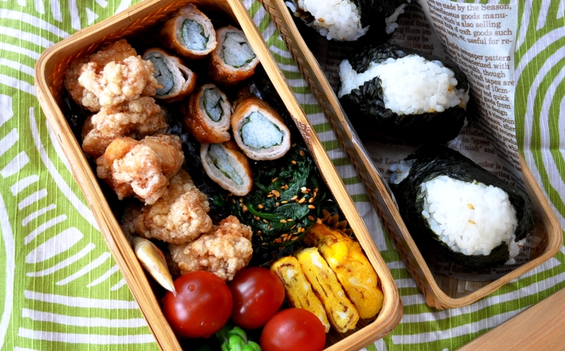 今日の弁当＜長芋と紫蘇の豚肉巻＞_b0087822_1084169.jpg