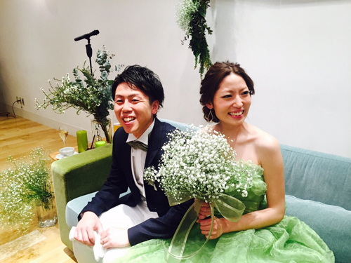 かすみ草クラッチブーケと花冠と@メゾンプルミエールアットロビンズ様 花嫁様からいただいたお写真 フラワースタジオフローラフローラ*東京目黒不動前_a0115684_23594550.jpg