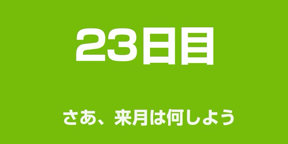 23日目「さぁ、来月は何しよう」_c0060143_10235569.jpg