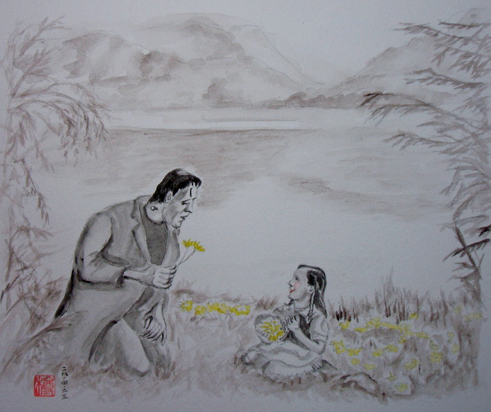 【国内正規総代理店アイテム】 フランケンシュタイン 絵画 （作品『フランケン アクリル絵画 絵画