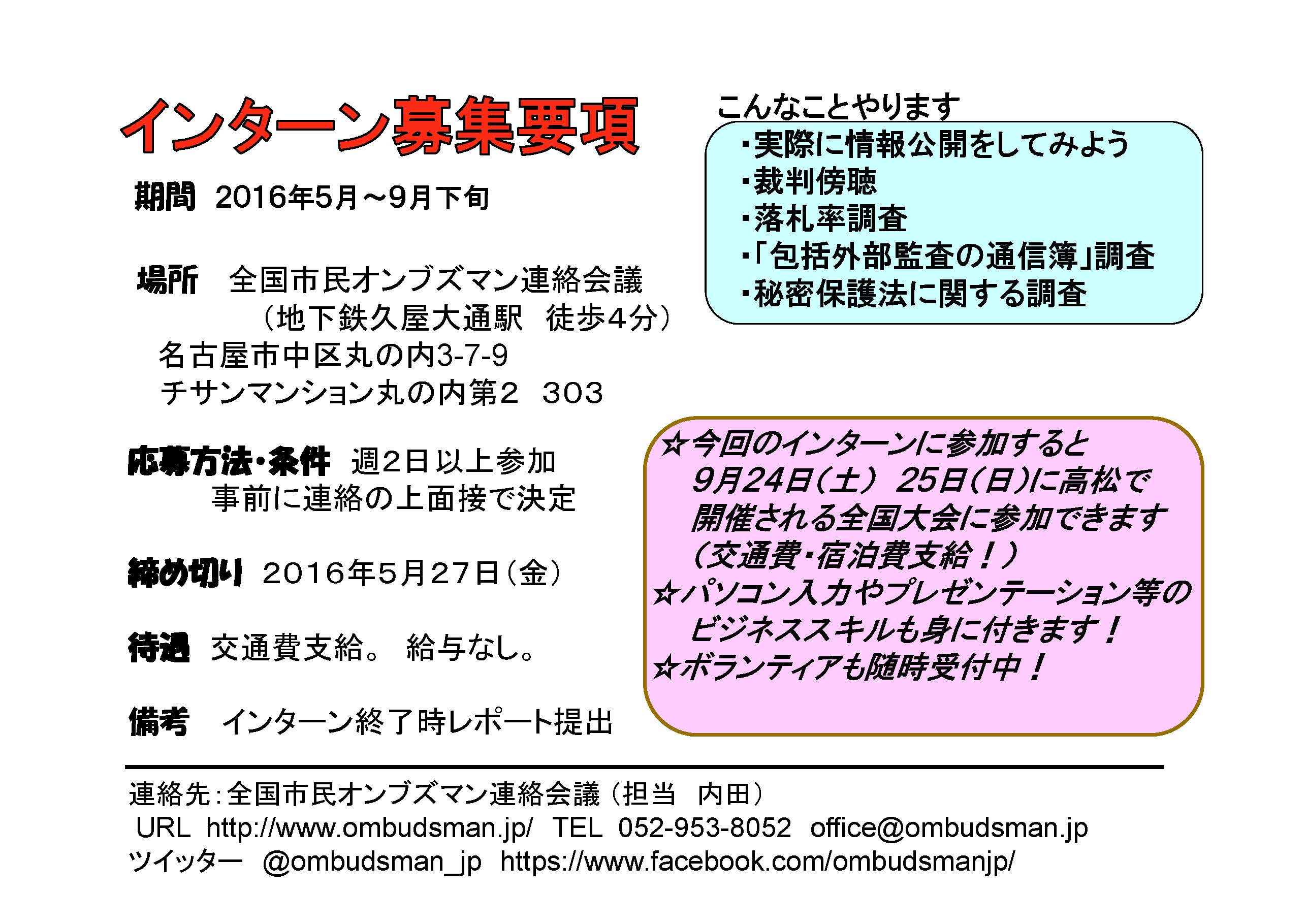 市民オンブズマン　インターン生募集（名古屋）あなたが暴く　税金のムダ・情報隠し！_d0011701_10492418.jpg