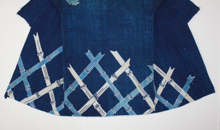 古布 木綿 筒描き 藍染め Japanese Antique Textile Tsutsugaki Yogi 