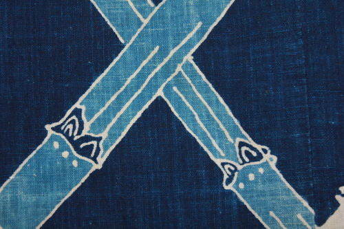 古布 木綿 筒描き 藍染め Japanese Antique Textile Tsutsugaki 古布 木綿 筒描き 藍染め Japanese Antique Textile Tsutsugaki