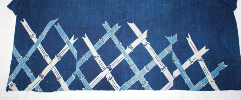 古布 木綿 筒描き 藍染め Japanese Antique Textile Tsutsugaki Yogi