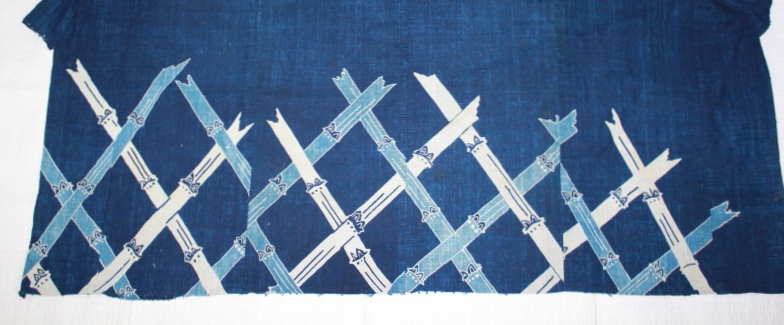 古布 木綿 筒描き 藍染め Japanese Antique Textile Tsutsugaki 古布 木綿 筒描き 藍染め Japanese Antique Textile Tsutsugaki