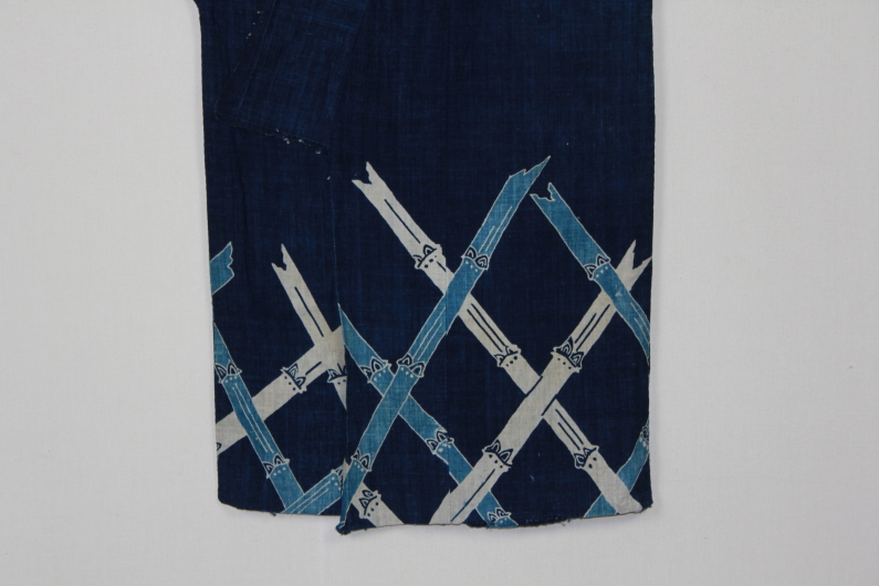 古布 木綿 筒描き 藍染め Japanese Antique Textile Tsutsugaki Yogi
