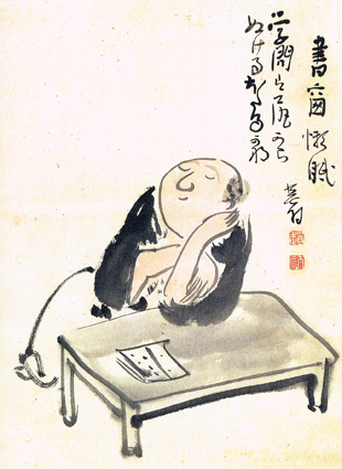 真作/与謝蕪村/任口俳人像画句/俳句/人物図/掛軸☆宝船