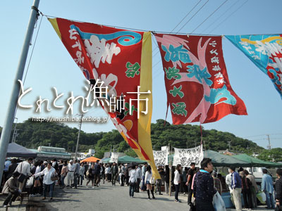 柴犬連れて、大井漁港\"とれとれ漁師市\"へ@愛知県南知多町_a0286855_6151570.jpg