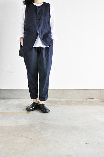 GRANDMA MAMA DAUGHTER Pin-stripe Easy Pants (Navy)_d0120442_1226426.jpg
