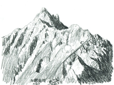 北鎌尾根からの槍ヶ岳 : 絵々な日