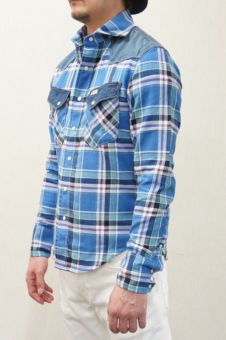 Safari掲載！【1PIU1UGUALE3】MRS056 CTL011 1PIU1UGUALE3 × WRANGLER western combi shirts (BLUE)☆そして、すぱじろう。_b0108653_18263347.jpg