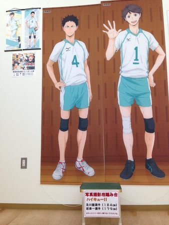 ハイキュー 岩泉選手 及川選手と記念写真をどうぞ 道の駅いわいずみ 岩泉町 今日の田舎 岩手 岩泉町の季節の中で