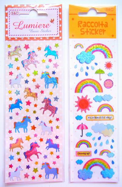 虹とユニコーンのシール : ダリア日記帳