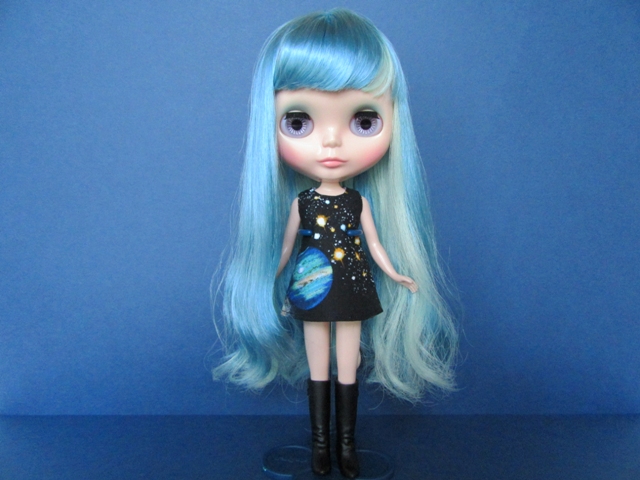 宇宙柄ワンピース いろあみのーと 宇宙柄ワンピース いろあみのーと