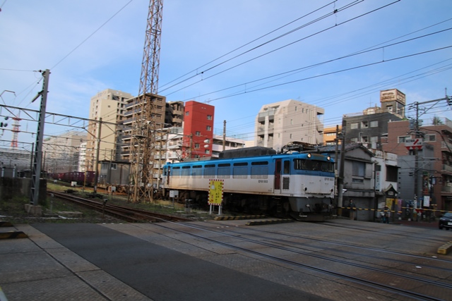 藤田八束の鉄道写真集＠鹿児島本線鹿児島中央駅踏切・・・早朝の貨物列車_d0181492_184652100.jpg