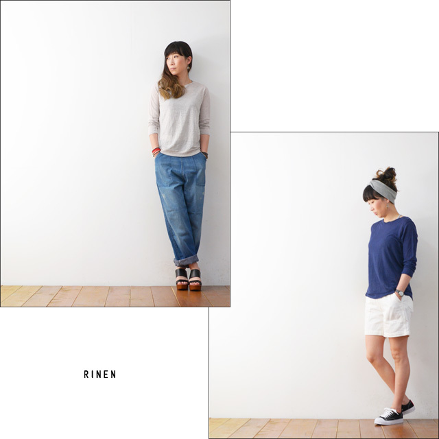 RINEN [リネン] 60/1リネン天竺7分袖ボートネック [11638] LADY\'S_f0051306_12213717.jpg