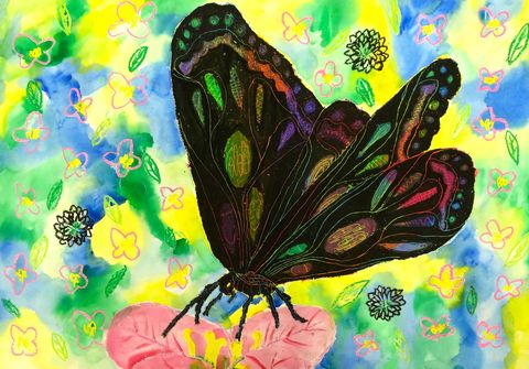 2016.04 蝶々の絵 : アトリエCIEL 子供絵画造形教室