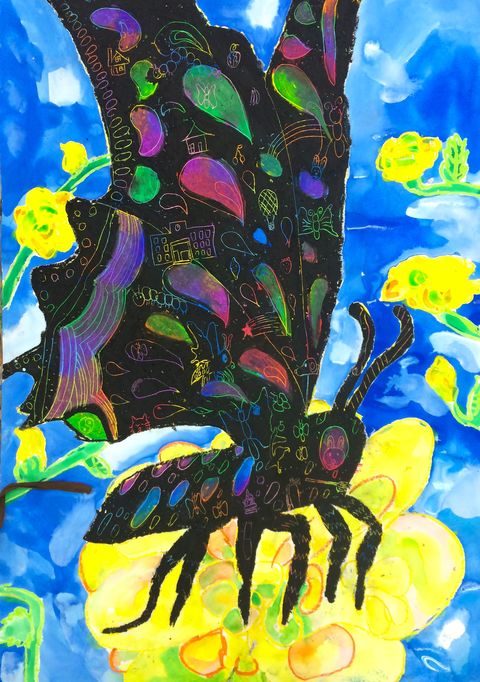 2016.04 蝶々の絵 : アトリエCIEL 子供絵画造形教室