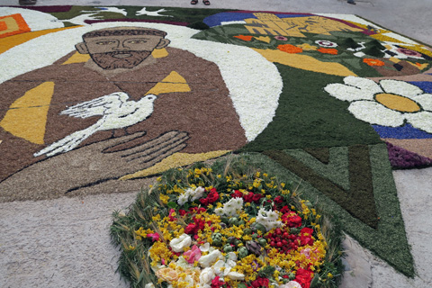 傑作を花で描いて町彩る、Infiorata di Spello1_f0234936_6424317.jpg