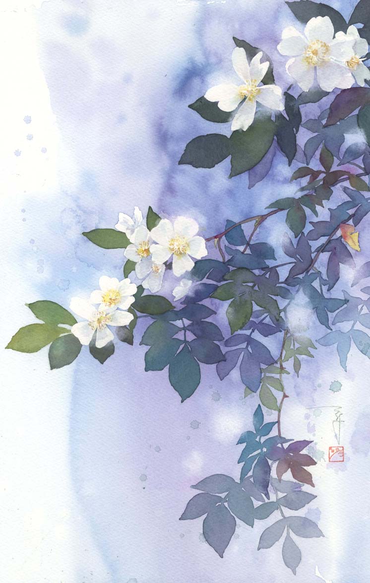 のばら 水彩画 : はるさき水彩画blog のばら 水彩画 : はるさき水彩画blog