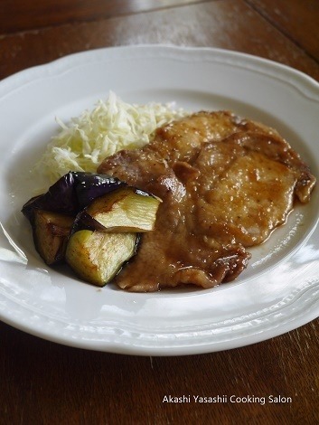 豚肉と茄子の生姜焼き_f0361692_13122776.jpg
