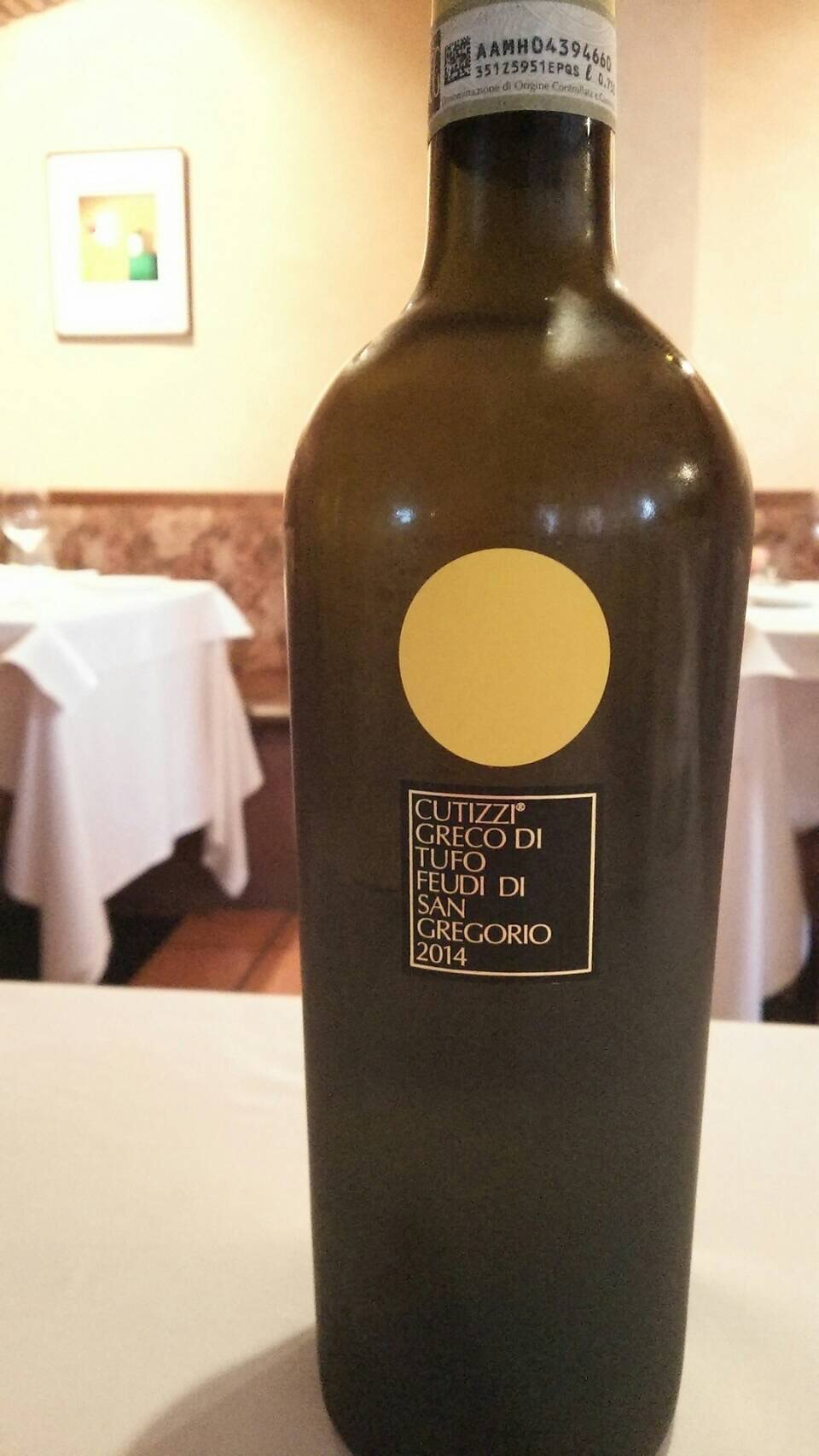 旬菜コースのワイン 2番打者 グレコ・ディ・トゥッフォ_c0130206_17551333.jpg