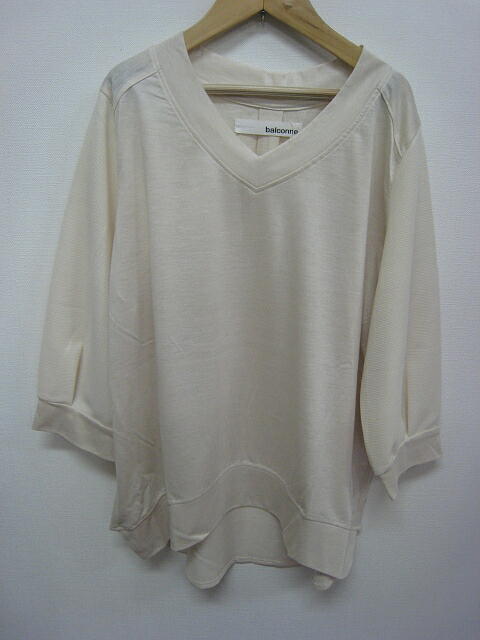 ｂａｌｃｏｎｎｅ　（ バルコンヌ ）Ｖネックリヨセル×コットンニットプルオーバー　ＢＥＩＧＥ_a0089359_19415034.jpg