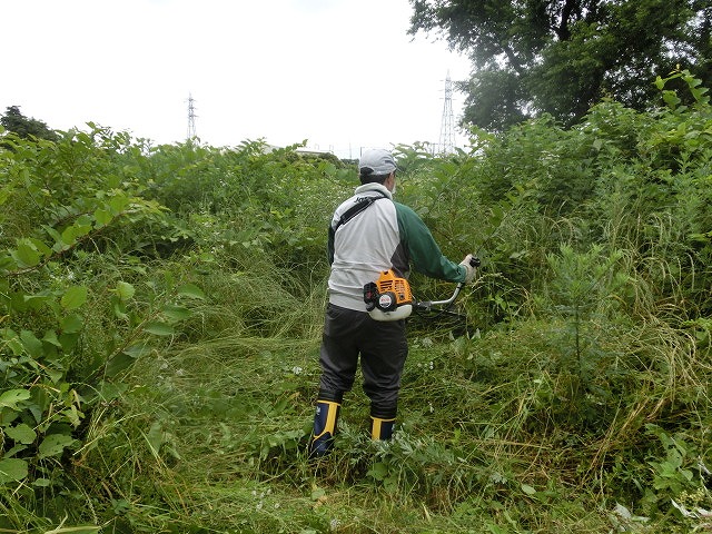 草刈り機の人数分確保が最大の課題　ジヤトコさんの多数参戦で活気を帯びる「滝川の草刈り清掃」_f0141310_7384765.jpg