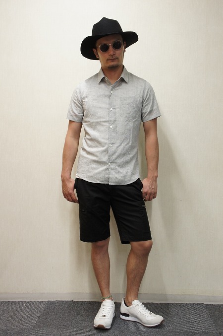 シワ感のあるシャツ！【LOUNGE LIZARD】【ラウンジリザード】No.4204 C/L SHORT SLEEVE SHIRTS (GRAY) & (BLACK)☆そして、KIBI。_b0108653_21250068.jpg