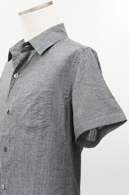 シワ感のあるシャツ！【LOUNGE LIZARD】【ラウンジリザード】No.4204 C/L SHORT SLEEVE SHIRTS (GRAY) & (BLACK)☆そして、KIBI。_b0108653_21263818.jpg