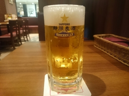 6/10  銀座ライオン静岡店  サッポロ静岡麦酒ジョッキ&細挽きソーセージ_b0042308_23204270.jpg