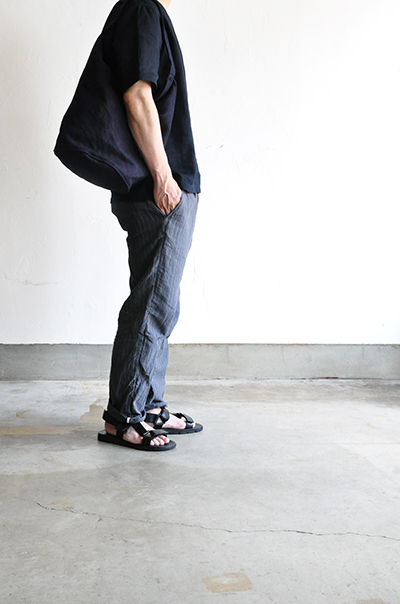 STILL BY HAND　C/L Stripe Easy Pants (Gray)_d0120442_12273530.jpg