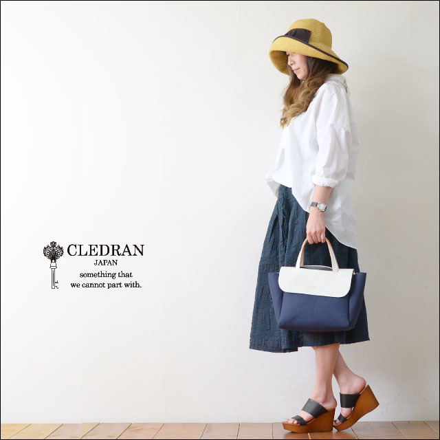 CLEDRAN [クレドラン] C.LINEN LEATHER FLAP TOTE [CLL-1006] LADY\'S_f0051306_18511460.jpg