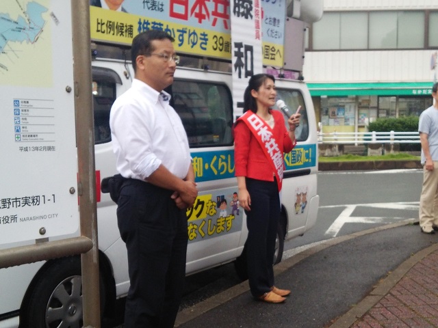 公示日、市内各地で街頭演説･･･参議院選挙２０１６_c0236527_1122322.jpg