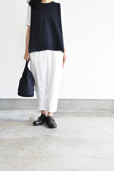 GRANDMA MAMA DAUGHTER Stretch Sleeveless Tuck Pullover (Navy)_d0120442_17234369.jpg