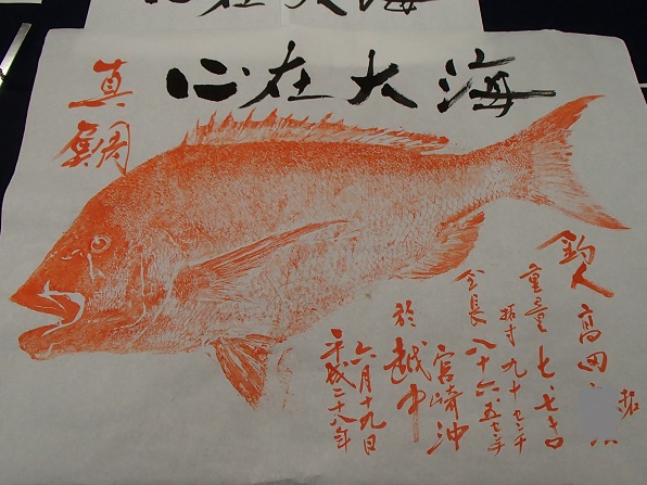 真鯛魚拓完成 されどチヌ 真鯛魚拓完成 されどチヌ