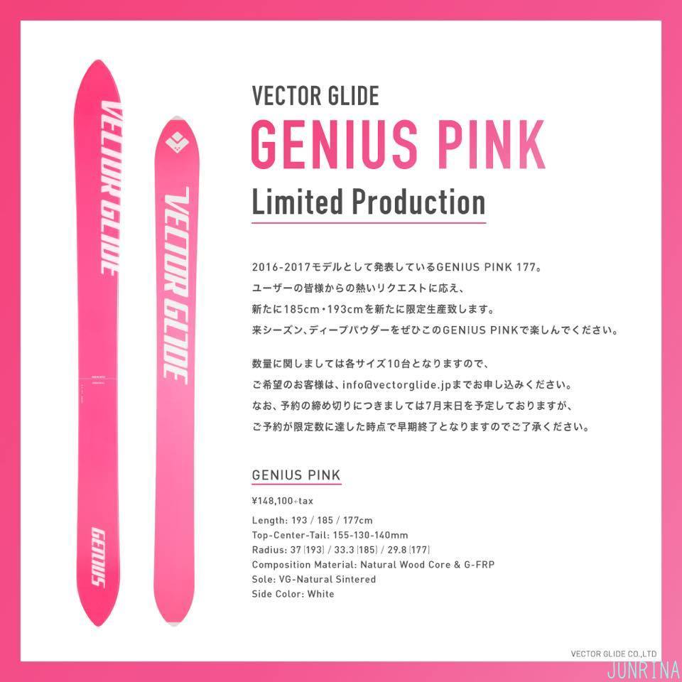 希少!! Vector glide GENIUS 177 PINK ヴェクターグライド ベクター