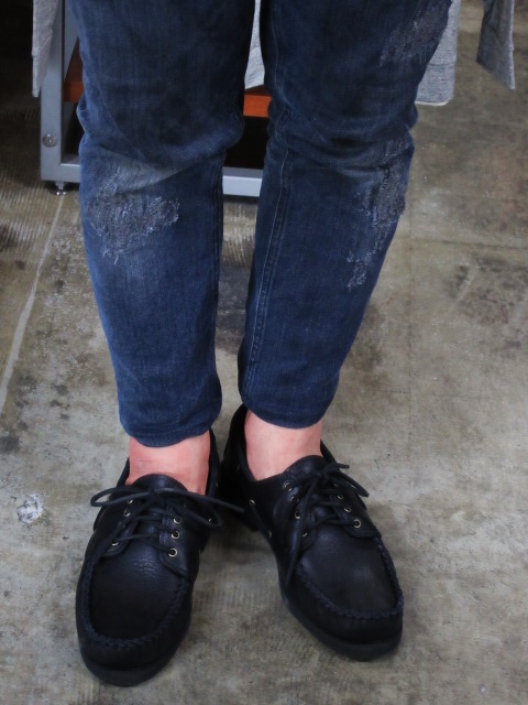 FOOT SKIN (MADE IN USA) ・・・ BLACK LEATHER DECK Moccasin!★!_d0152280_20283013.jpg