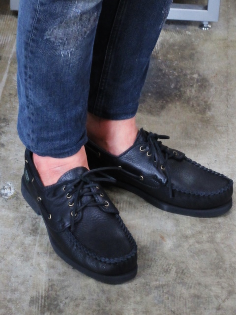FOOT SKIN (MADE IN USA) ・・・ BLACK LEATHER DECK Moccasin!★!_d0152280_20285014.jpg