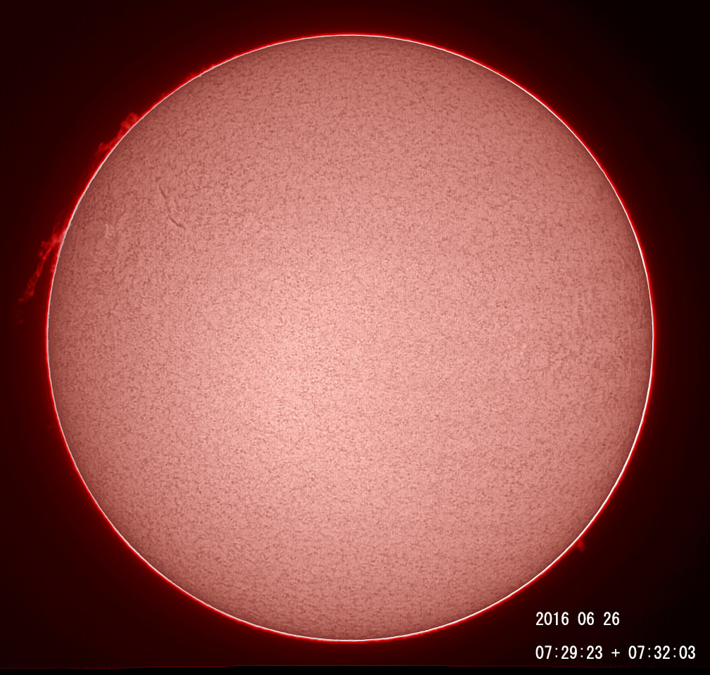 6月26日の太陽　巨大プロミネンス出現!_e0174091_14271167.jpg