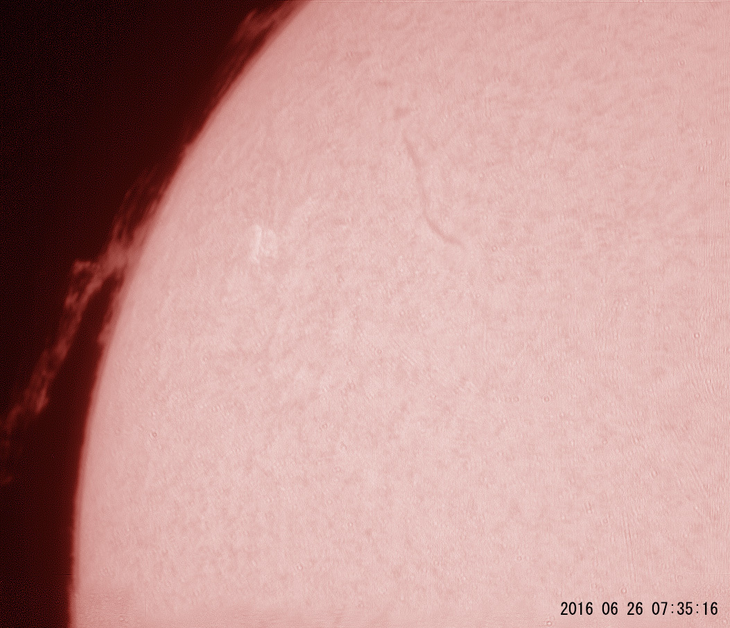 6月26日の太陽　巨大プロミネンス出現!_e0174091_14272727.jpg