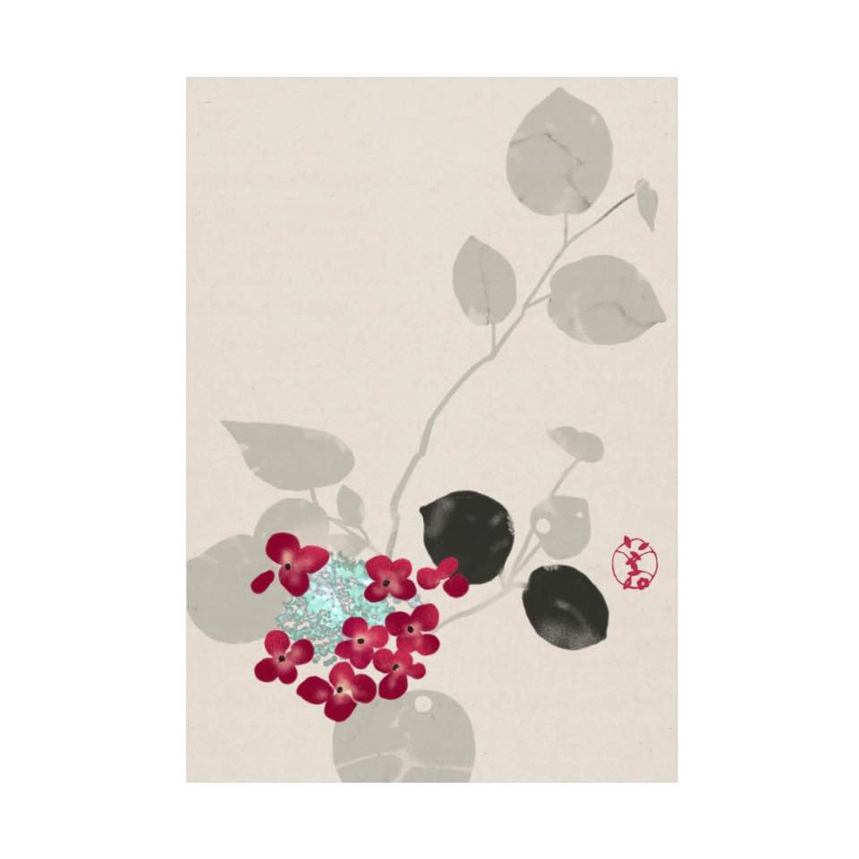 美登さんの紫陽花の絵_a0197730_21374665.jpg