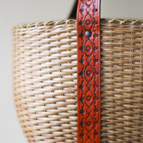 希少伝統工芸　コリ柳細工　手つき籠　大 伝統工芸品】KORI ANRI JAPAN「YANAGI no ROUNDBASKET」柳行李 / 豊岡