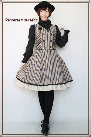 ゴシックロ Victorian Victorianmaidenレジメンタルストライプドレスの