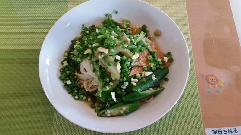 あじさい荘昼食　冷やしきつねうどん_c0357519_21390895.jpg